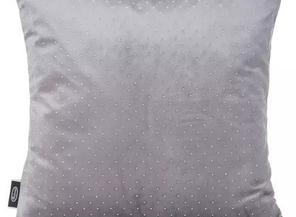 Poszewka welwetowa 45x45 ARIADNA grafitowa zdobiona diamencikami