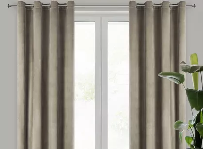 Zasłona na przelotkach 140x250 MELANIE welwetowa brązowa o aksamitnej strukturze