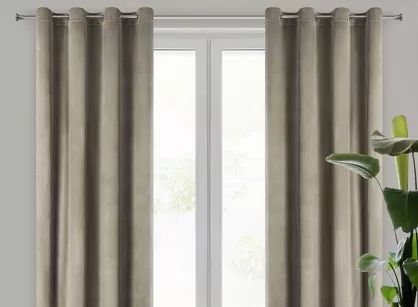 Zasłona na przelotkach 140x250 MELANIE welwetowa brązowa o aksamitnej strukturze