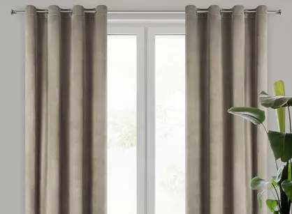 Zasłona na przelotkach 140x250 MELANIE welwetowa brązowa o aksamitnej strukturze