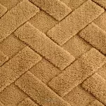 Koc na fotel 70x160 CARO miodowy puszysty typu flano z wytłaczanym wzorem Design 91 - 4
