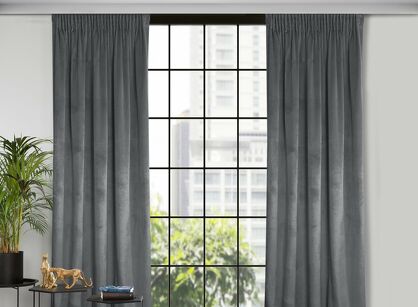 Zasłona na taśmie 140x270 ROSA welwetowa grafitowa Design 91