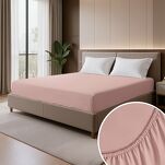 Prześcieradło z satyny bawełnianej z gumką NOVA 3 różowe 140x200 - 3