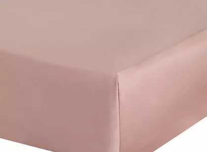 Prześcieradło z satyny bawełnianej z gumką NOVA 3 różowe 140x200