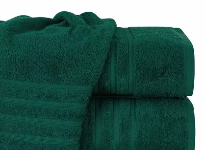 Ręcznik z bawełny egipskiej 70x140 LAVIN turkusowy z delikatną bordiurą w paski z kolekcji Premium