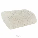 Koc świąteczny 150x200 BLINK 3 kremowy zdobiony wzorem z przetykaną złotą nicią - 5