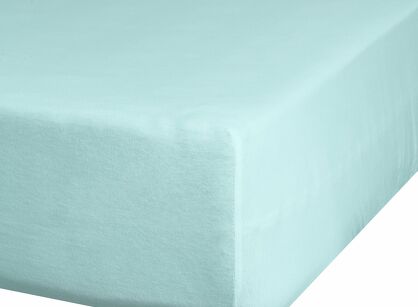 Prześcieradło z bawełny jersey z gumką miętowe 120x200 Design 91