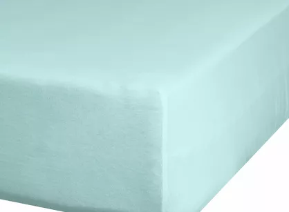 Prześcieradło z bawełny jersey z gumką miętowe 120x200 Design 91