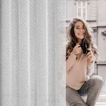 Zasłona na przelotkach 140x250 HANIA z etaminy biała z groszkami - 13