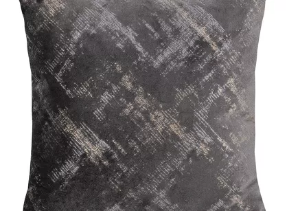 Poszewka welwetowa ADRIA grafitowa z przecieranym szampańskim wzorem