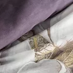 Pościel satynowa 220x200 SPRING 26 ciemny fiolet z wzorem delikatnych kremowych kwiatków z kolekcji Classic - 6