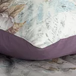 Pościel satynowa 220x200 SPRING 26 ciemny fiolet z wzorem delikatnych kremowych kwiatków z kolekcji Classic - 7