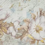 Pościel satynowa 220x200 SPRING 26 ciemny fiolet z wzorem delikatnych kremowych kwiatków z kolekcji Classic - 5