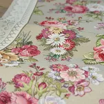 Obrus gobelinowy 140x180 1175 oliwkowy z wzorem kwiatowym - 6