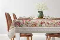 Obrus gobelinowy 140x180 1175 oliwkowy z wzorem kwiatowym - 9