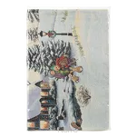 Bieżnik świąteczny 40x100 4051 gobelinowy naturalny z wzorem świątecznej scenerii - 5