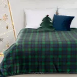 Koc świąteczny 150x200 STAR zielony czerwony w kratkę - 4