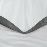 Pościel satynowa 160x200 NOVA 3 dwukolorowa gładka biała stalowa - 9