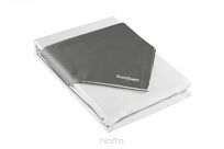 Pościel satynowa 160x200 NOVA 3 dwukolorowa gładka biała stalowa - 5