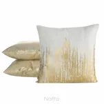 Poszewka 45x45 IMANI naturalna w stylu eko ze złotym nadrukiem z domieszką lnu - 3