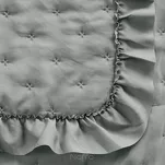 Narzuta z mikrofibry 170x210 LIBI 3 srebrna pikowana w delikatny wzór z falbaną - 3