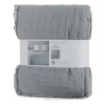 Narzuta z mikrofibry 170x210 LIBI 3 srebrna pikowana w delikatny wzór z falbaną - 6