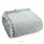 Narzuta z mikrofibry 170x210 LIBI 3 srebrna pikowana w delikatny wzór z falbaną - 5