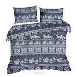 Pościel świąteczna 160x200 FJORD granatowo biała wzór skandynawski z flaneli - 4