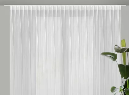 Firana na taśmie flex 400x300 TONIA biała z błyszczącej drobnej siateczki