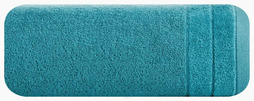 Ręcznik bawełniany 30x50 DAMLA jasny turkus gładki z subtelną bordiurą