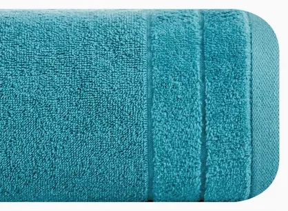 Ręcznik bawełniany 30x50 DAMLA jasny turkus gładki z subtelną bordiurą