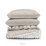 Pościel z mikrowłókna 140x200 VERANO 4 biała jasny brąz wzór geometryczny Design 91 - 6