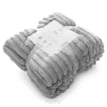 Koc 200x220 SOFT srebrny puszysty typu flano z wytłaczanym wzorem Design 91 - 6