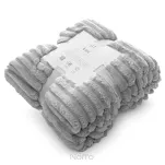Koc 200x220 SOFT srebrny puszysty typu flano z wytłaczanym wzorem Design 91 - 3