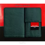 Komplet ręczników EVI Pierre Cardin ciemna zieleń zdobione bordiurą w kolorze ręcznika z logo marki z kolekcji Premium - 5