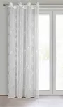 Firana na przelotkach 140x250 CAPRI biała z etaminy szampański nadruk roślinny - 8