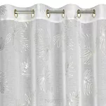 Firana na przelotkach 140x250 CAPRI biała z etaminy szampański nadruk roślinny - 4