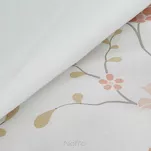 Pościel bawełniana 220x200 SONIA 37 biała z wzorem delikatnych jasno różowych kwiatków - 3