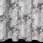 Zasłona na taśmie 140x270 LUCIA welwetowa kremowa ciemny róż z wzorem wyrazistych piwonii - 7