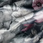 Zasłona na taśmie 140x270 LUCIA welwetowa kremowa ciemny róż z wzorem wyrazistych piwonii - 3