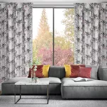 Zasłona na taśmie 140x270 LUCIA welwetowa kremowa ciemny róż z wzorem wyrazistych piwonii - 11