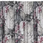 Zasłona na taśmie 140x270 LUCIA welwetowa kremowa ciemny róż z wzorem wyrazistych piwonii - 4