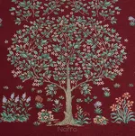 Obrus gobelinowy 140x240 4077 czerwony wzór drzewka szczęścia - 4
