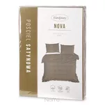 Pościel satynowa 220x200 NOVA 3 jednokolorowa gładka kawowa - 2