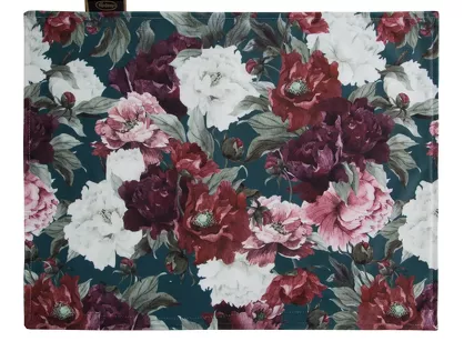 Serwetka welwetowa 30x40 VELVET 2 zielona bordowa wzór kwiatowy 4 szt.