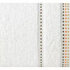 Ręcznik bawełniany 30x50 POLA kremowy z kolorową bordiurą zakończoną stebnowaniem