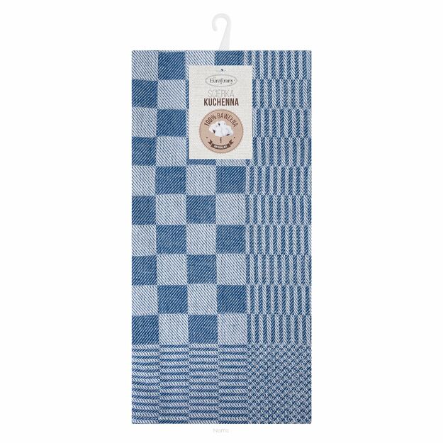 Komplet ścierek kuchennych 2x50x70 MAURO niebieskie w kratkę z bawełny