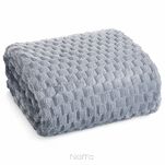 Koc na fotel 70x160 CINDY 6 srebrny puszysty w drobny wzór Design 91 - 6