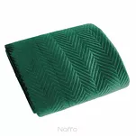 Narzuta welwetowa 230x260 SOFIA ciemna zieleń pikowana w gęstą jodełkę - 3