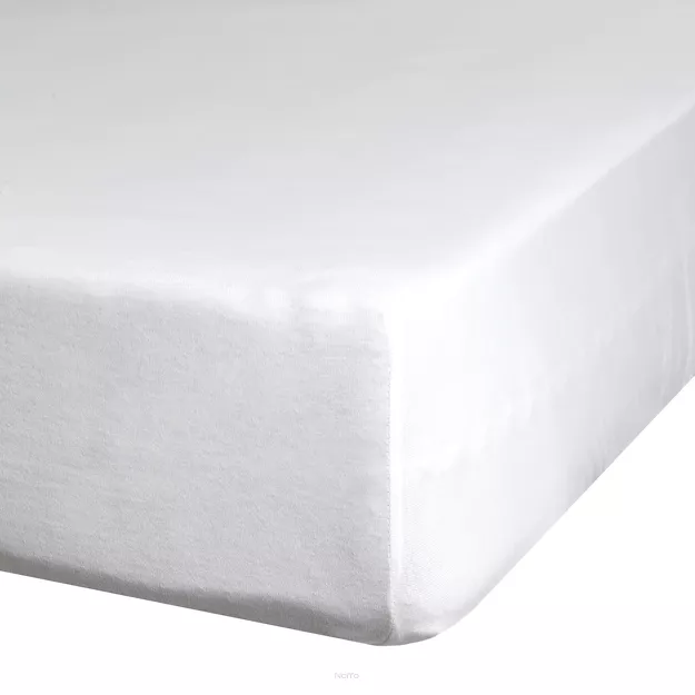Prześcieradło z bawełny jersey z gumką ADELA białe 180x200 z kolekcji Ella Line